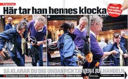 First spread of Swedish newspaper Aftonbladet's photo essay on Bob Arno.