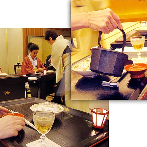 Kaiseki: Sake in iron pot