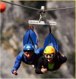 The Angel Flight zip line in Basilicata, Italy