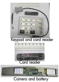 Credit card fraud: Latest ATM skimmer, with measurement in centimeters.