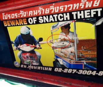 Bangkok theft from tuk-tuk