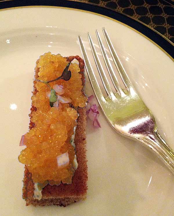 Vodka and caviar in Russia:  Caviar toast