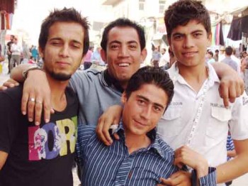 These young men struck an impromptu pose when they noticed our cameras.