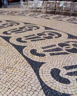 Lisbon's lovely marble mosaic pavements.