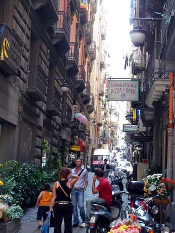 A small street in Naples' Quartieri Spagnoli