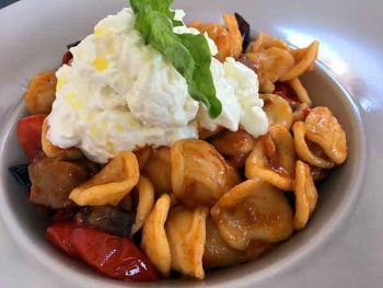 Orecchiette with burrata.