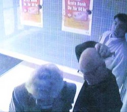 A shoulder-surfer in Stockholm gets seniors' PIN, then steals their ATM card.