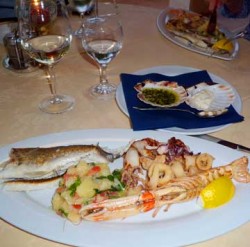 Fresh, simply-cooked bounty of Slovenian seafood.