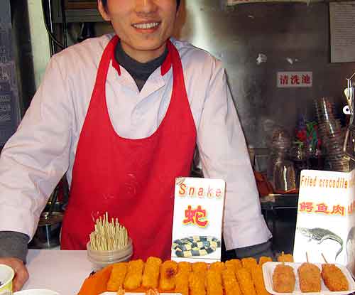 Beijing street food: Snake snack