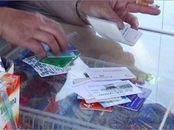 The wallet contents had been tossed into the ice cream seller's trash can.