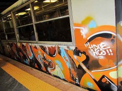 Train graffiti