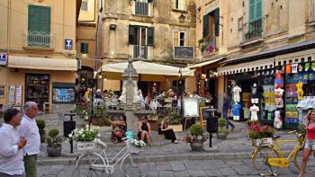 A pretty piazza in Tropea. We stayed in the building at center, in the top two floors.