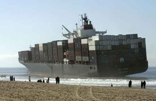 Cargo ship, shipping containers lost at sea, ocean freight