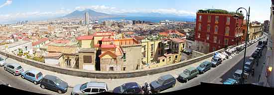 Naples panorama—view from our room at the San Francesco al Monte Hotel.