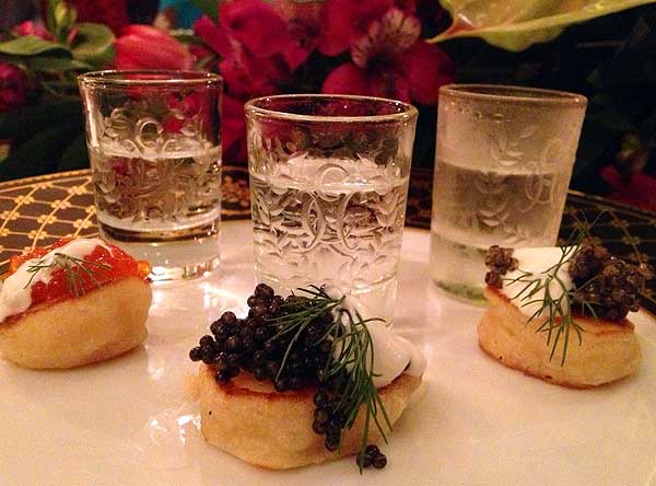 Vodka and caviar in Russia: Three caviar varieties, three kinds of vodka