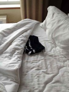 Clothes left in hotel bed?