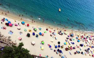 Tropea beach from town, Calabria, Italy