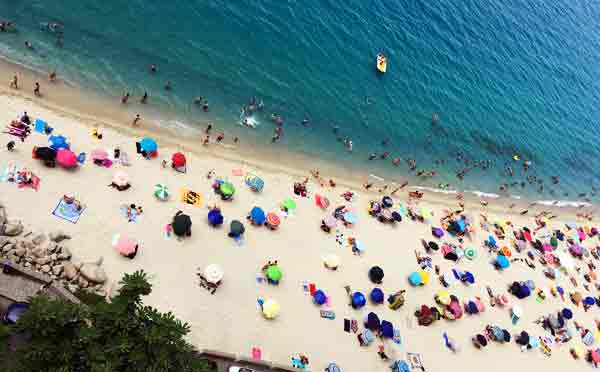 Tropea beach from town, Calabria, Italy